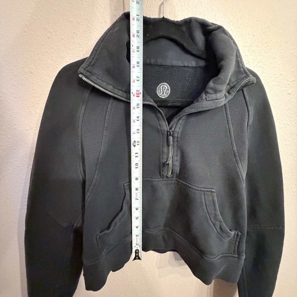 Lululemon Scuba Oversized Half-Zip Black Cropped Funnel-Neck Sweatshirt - Picture 7 of 8